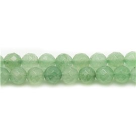 Thread 39cm 62pc approx - Stone Beads - Green Aventurine Faceted Balls 6mm 