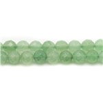 Fil 39cm 62pc env - Perles de Pierre - Aventurine Verte Boules Facettées 6mm 