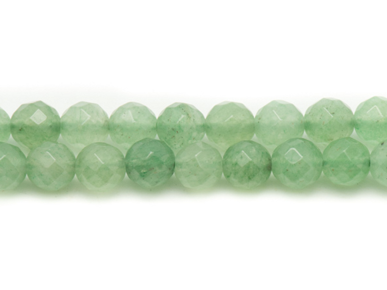 Fil 39cm 62pc env - Perles de Pierre - Aventurine Verte Boules Facettées 6mm 