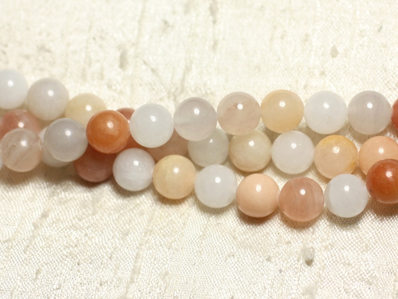 1 Fil 39cm Perles de Pierre - Aventurine Rose Boules 10mm 