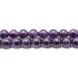 Faden ca. 39cm - Steinperlen - Amethystkugeln 4mm 