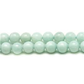 Fil 39cm 62pc env - Perles Pierre - Amazonite Boules 6mm bleu vert turquoise pastel