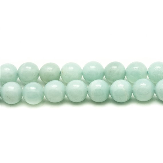 Fil 39cm 46pc - Perles de Pierre - Amazonite Boules 8mm 