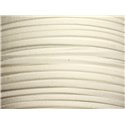 Bobine 90 mètres - Cordon Lanière Suédine 3x1.5mm Blanc 