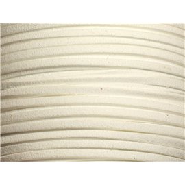 Reel 90 meters - Suede Lanyard 3x1.5mm White 