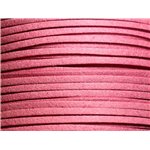 1 Bobine 90 mètres - Cordon Lanière Suédine 3x1.5mm Rose 