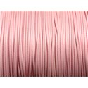 Bobine 90 mètres env - Fil Corde Cordon Coton Ciré 1mm Rose clair Pastel