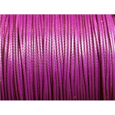 Bobine 90 mètres env - Fil Corde Cordon Coton Ciré 1mm Violet Magenta Prune