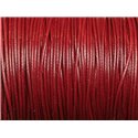 1 Bobine 90 mètres - Fil Cordon Coton Ciré 1mm Rouge Bordeaux 