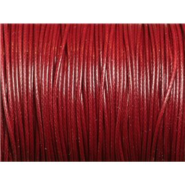 1 Reel 90 meters - Waxed Cotton Cord Thread 1mm Bordeaux Red 