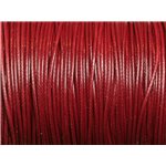 1 Bobine 90 mètres - Fil Cordon Coton Ciré 1mm Rouge Bordeaux 