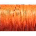 1 Bobine 90 mètres - Fil Cordon Coton Ciré 1mm Orange 