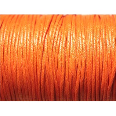 1 Bobine 90 mètres - Fil Cordon Coton Ciré 1mm Orange 