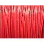 Bobine 90 mètres env - Fil Corde Cordon Coton Ciré 1mm Rouge Cerise Vif