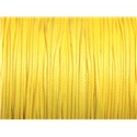 1 Bobine 180 mètres - Fil Cordon Coton Ciré 0.8mm Jaune 