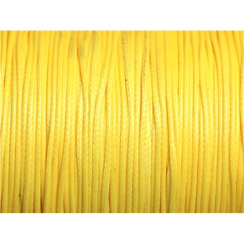 1 Bobine 180 mètres - Fil Cordon Coton Ciré 0.8mm Jaune 