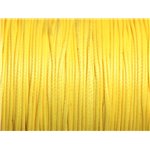 Bobine 180 metres env - Fil Corde Cordon Coton Ciré 0.8mm Jaune Citron