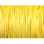 1 Bobine 180 mètres - Fil Cordon Coton Ciré 0.8mm Jaune 