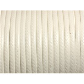 Bobine 38 metres env - Fil Corde Cordon Coton Ciré 3mm Blanc