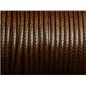 Bobine 38 metres env - Fil Corde Cordon Coton Ciré 3mm Marron Café Chocolat
