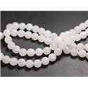 1 Fil 39cm Perles de Pierre - Jade Blanche Boules Facettées 10mm 