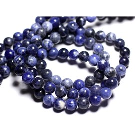Wire approx 39cm 63pc - Stone Beads - Sodalite Balls 6mm 