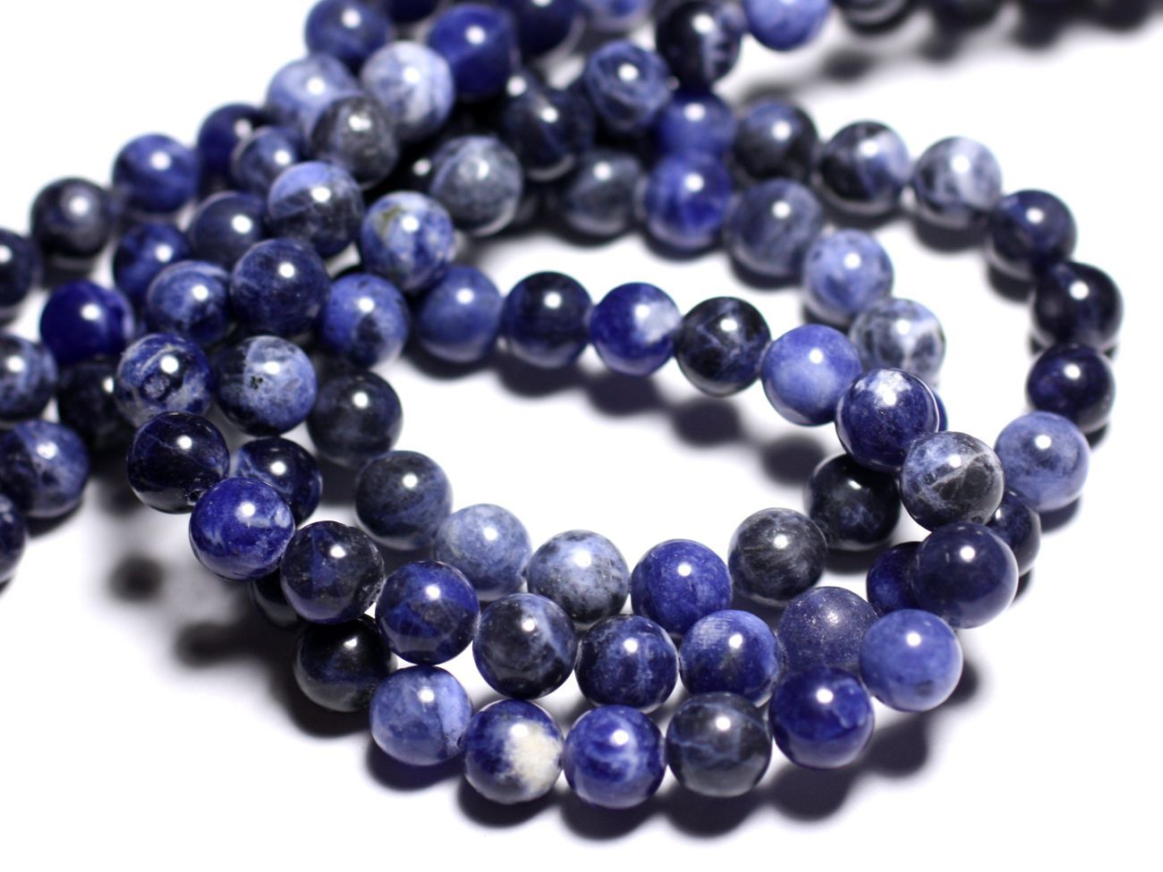 Fil 39cm 63pc env - Perles de Pierre - Sodalite Boules 6mm 
