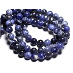 Fil 39cm 46pc env - Perles de Pierre - Sodalite Boules 8mm 