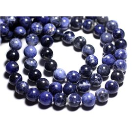 Fil 39cm 37pc env - Perles de Pierre - Sodalite Boules 10mm 