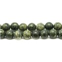 Fil 39cm 46pc env - Perles de Pierre - Serpentine Boules 8mm 