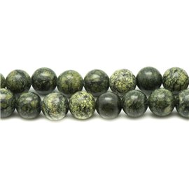 Filo 39 cm circa 46 pz - Perline di pietra - Palline serpentine 8 mm 