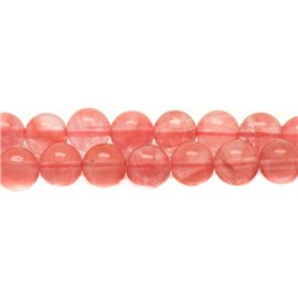 Wire approx 39cm 93pc - Stone Beads - Cherry Quartz Balls 4mm 