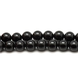 Rijg 39cm ongeveer 93st - Stenen kralen - Zwarte Onyx ballen 4 mm 