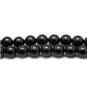 Fil 39cm 63pc environ - Perles Pierre - Onyx noir Boules 6mm