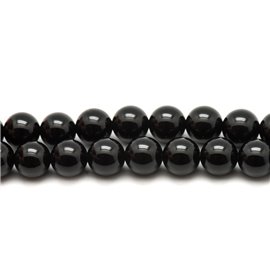 Hilo 39cm 32pc aprox - Cuentas de piedra - Bolas de ónix negro 12mm 