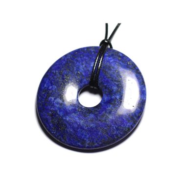 Collier Pendentif en Pierre - Lapis Lazuli Donut Pi 60mm 