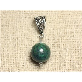 Semi precious stone pendant - Chrysocolla 14mm 