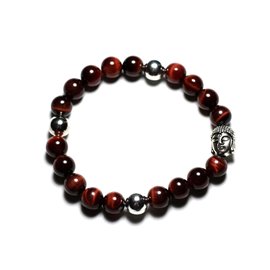 Armband Boeddha en halfedelsteen - Bull's Eye 8mm 