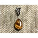 Collier Pendentif Pierre - Oeil de Tigre Goutte 18mm 