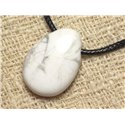 Collier Pendentif en Pierre - Howlite Goutte 25mm