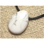 Collier Pendentif en Pierre - Howlite Goutte 25mm