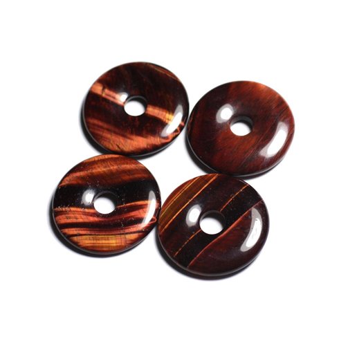 Collier Pendentif en Pierre - Oeil de Taureau Donut Pi 30mm