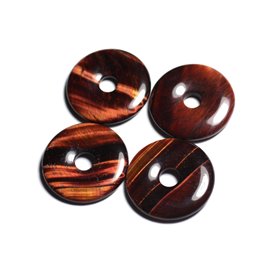 Collier Pendentif en Pierre - Oeil de Taureau Donut Pi 30mm 