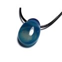 Collier Pendentif Pierre - Agate Bleue Goutte 25mm