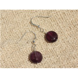 Boucles d'Oreilles Argent 925 - Améthyste Palets 10mm 