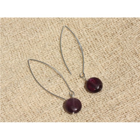Boucles d'Oreilles Argent 925 - Améthyste Palets 10mm