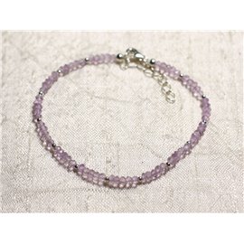 Bracelet Silver 925 and Stone - Amethyst Brazil faceted washers 3mm 