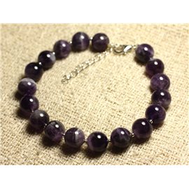 Bracelet Silver 925 and semi precious stone - Amethyst 10mm 