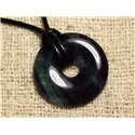 Collier Pendentif en Pierre - Fluorite Donut 30mm