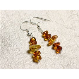925 silver earrings and natural amber 7-10mm 